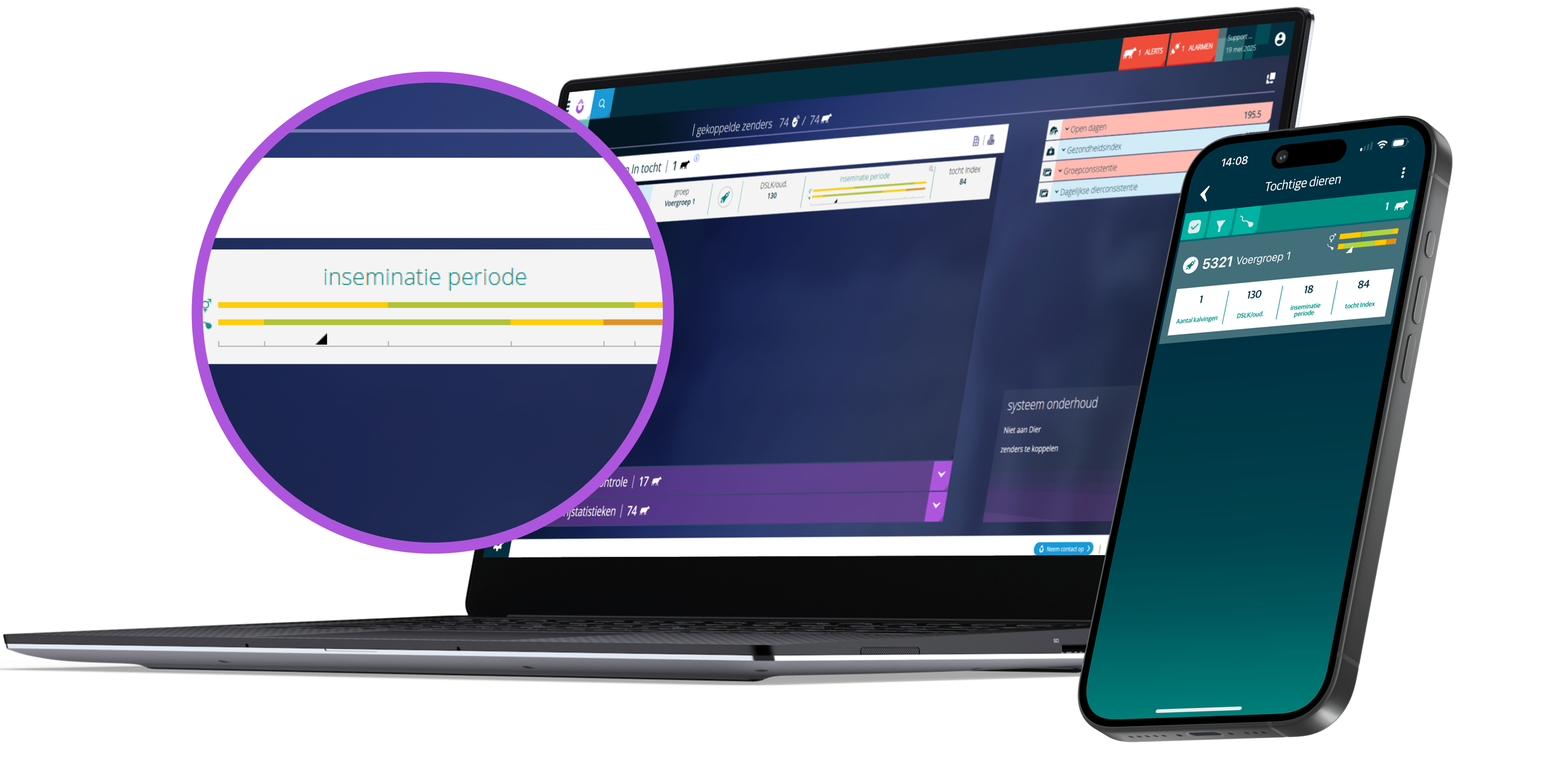 laptop en telefoon met data